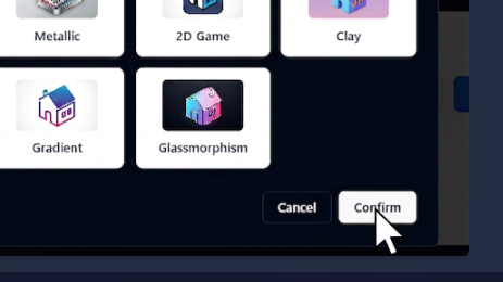 Style modal with Confirm and Cancel
