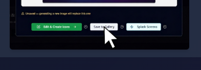 Cursor over Save to Gallery button