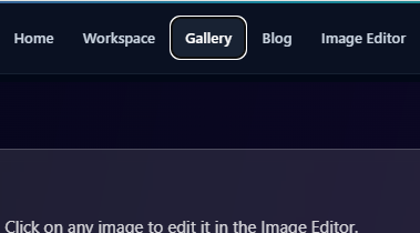 Gallery tab selected in site navigation