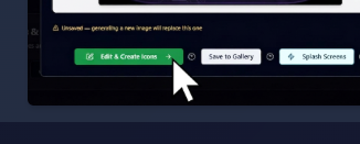 Your Saved Images gallery card with Edit Image Download Delete